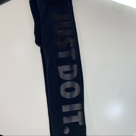 Nike Leggings Pull on Elastic Waist Full Leggings See a Leg Big Logo "Just Do It - Picture 8 of 10